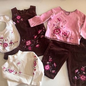 VINTAGE Cherry Blossom/ Flower Blossom set. The embroidery is gorgeous! 12M-18M